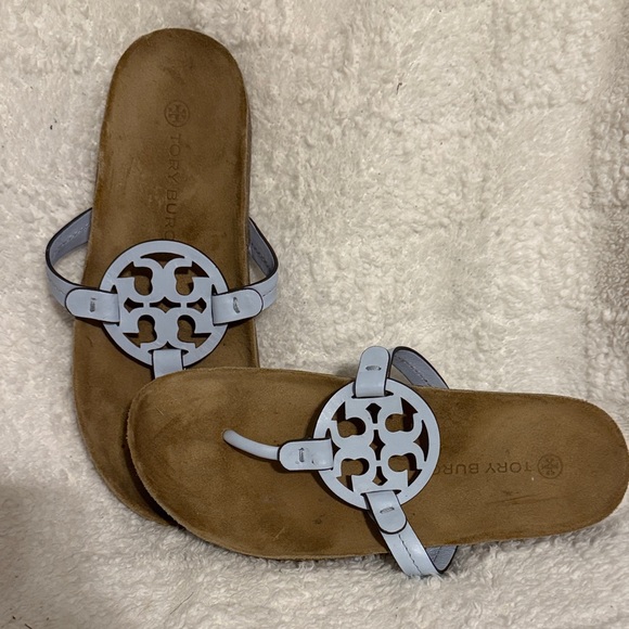 Tory Burch Shoes - Tory Burch Light Blue and Brown Sandals